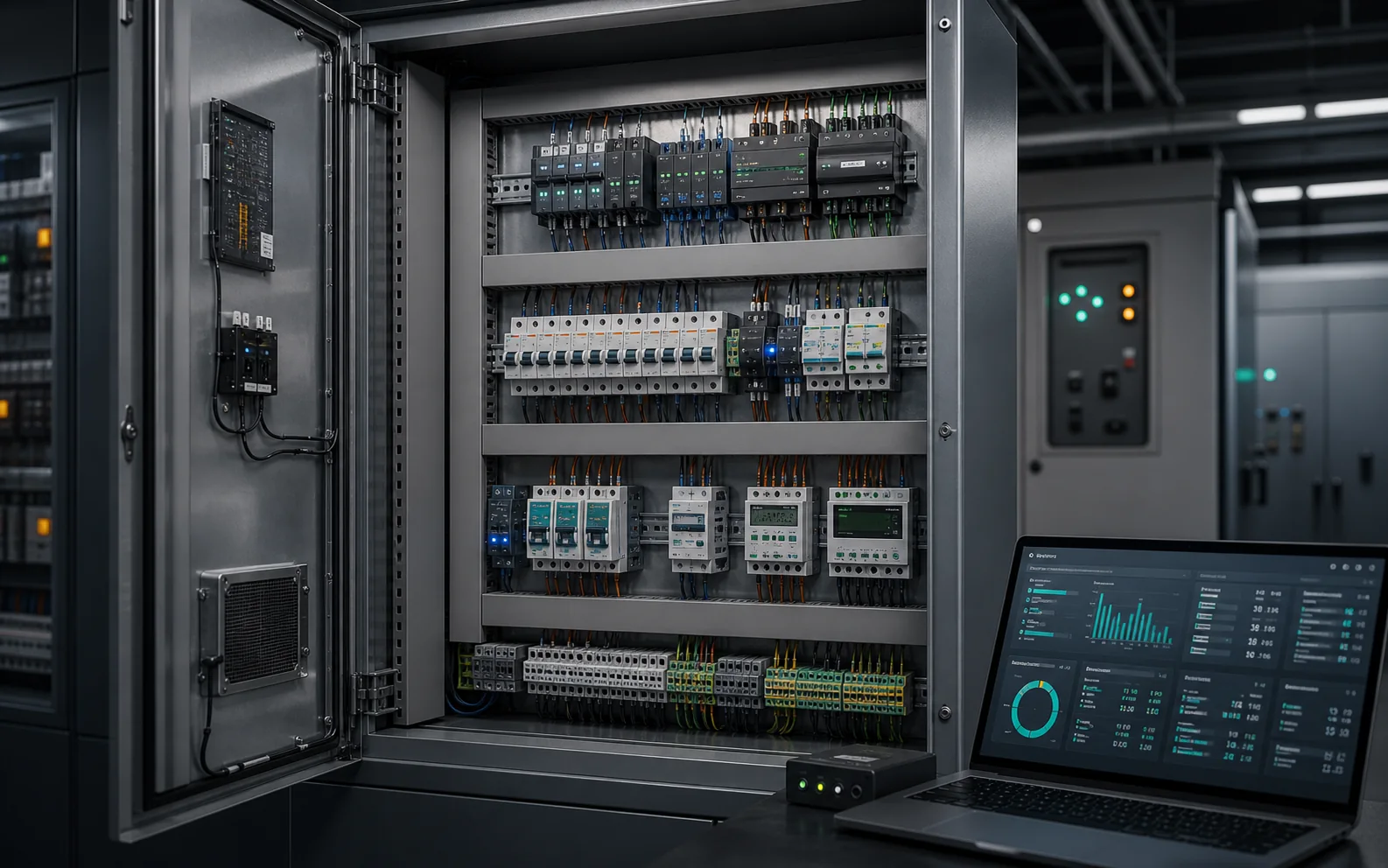 Cuadro electrico inteligente con protecciones y medicion